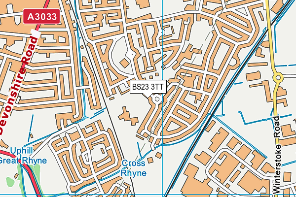 BS23 3TT map - OS VectorMap District (Ordnance Survey)