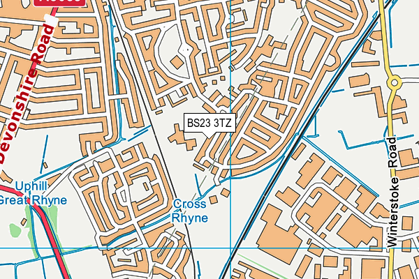 BS23 3TZ map - OS VectorMap District (Ordnance Survey)