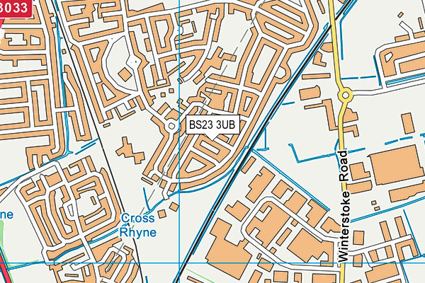 BS23 3UB map - OS VectorMap District (Ordnance Survey)