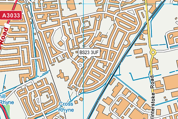 BS23 3UF map - OS VectorMap District (Ordnance Survey)