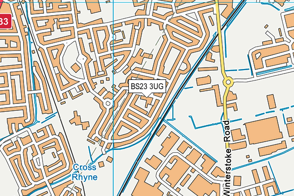 BS23 3UG map - OS VectorMap District (Ordnance Survey)