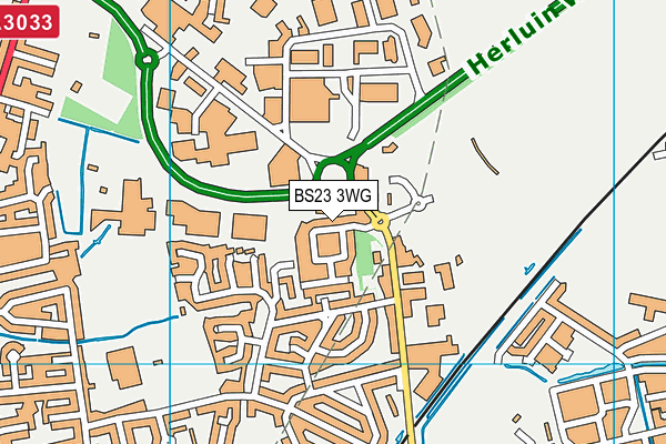 BS23 3WG map - OS VectorMap District (Ordnance Survey)