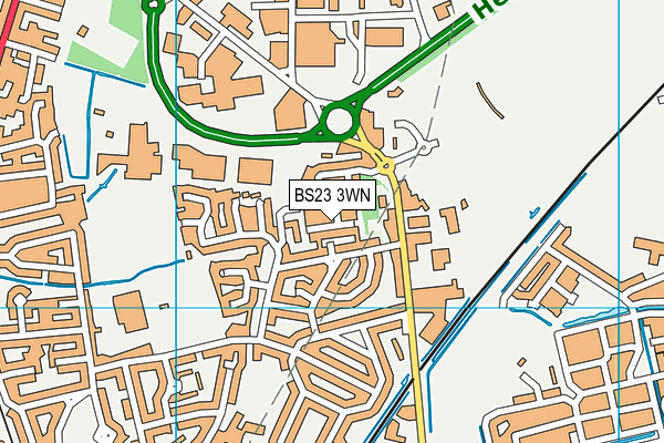 BS23 3WN map - OS VectorMap District (Ordnance Survey)