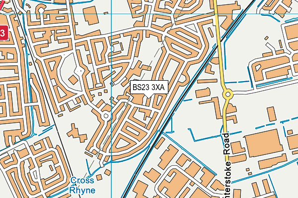 BS23 3XA map - OS VectorMap District (Ordnance Survey)
