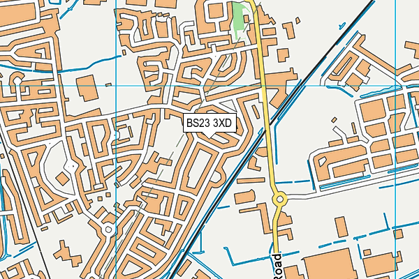BS23 3XD map - OS VectorMap District (Ordnance Survey)