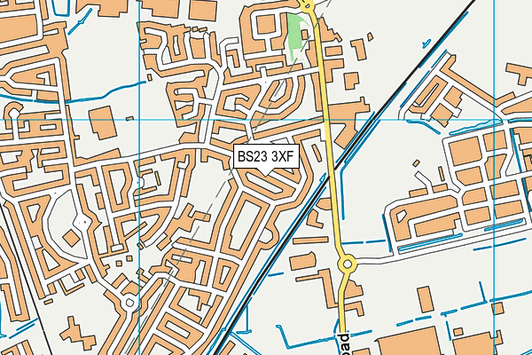 BS23 3XF map - OS VectorMap District (Ordnance Survey)