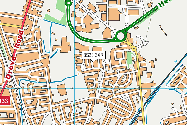 BS23 3XR map - OS VectorMap District (Ordnance Survey)