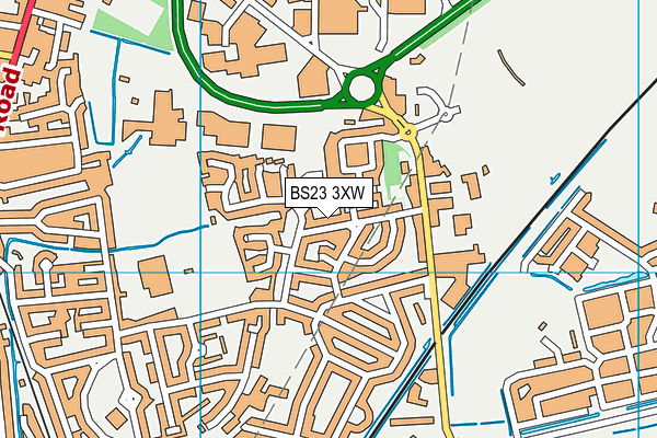 BS23 3XW map - OS VectorMap District (Ordnance Survey)