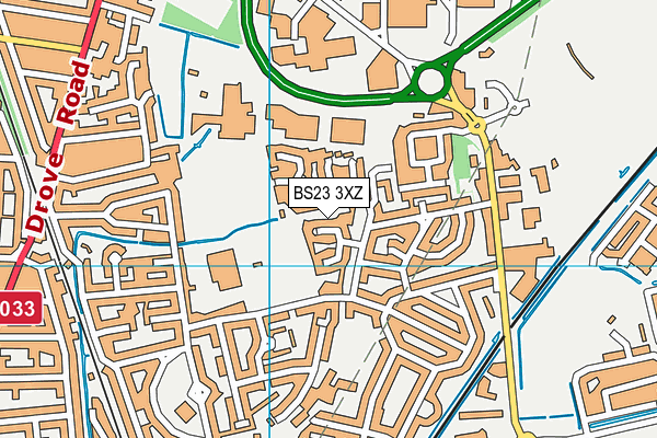 BS23 3XZ map - OS VectorMap District (Ordnance Survey)