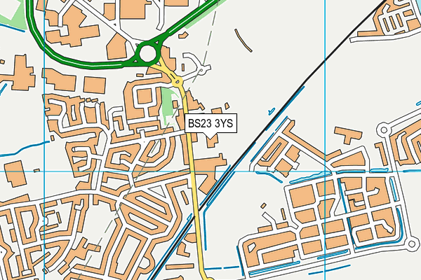 BS23 3YS map - OS VectorMap District (Ordnance Survey)