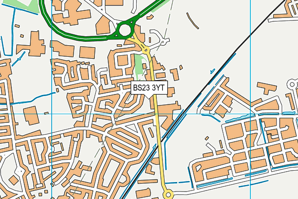 BS23 3YT map - OS VectorMap District (Ordnance Survey)