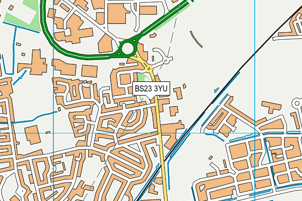 BS23 3YU map - OS VectorMap District (Ordnance Survey)