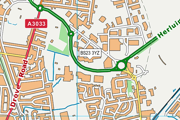 BS23 3YZ map - OS VectorMap District (Ordnance Survey)