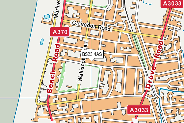 BS23 4AS map - OS VectorMap District (Ordnance Survey)