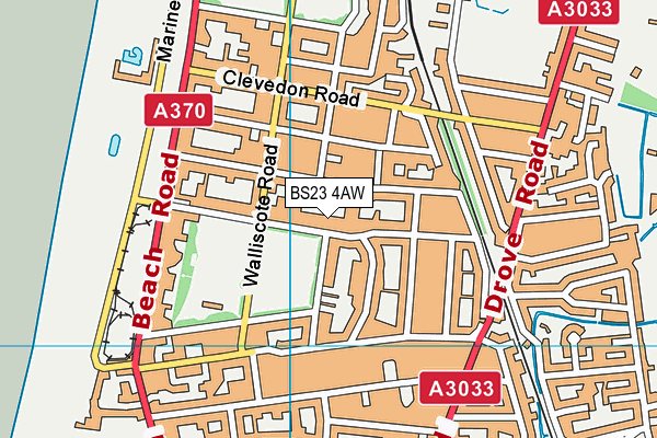 BS23 4AW map - OS VectorMap District (Ordnance Survey)