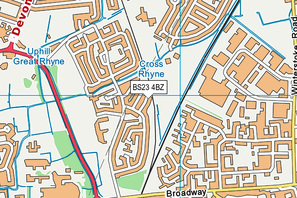 BS23 4BZ map - OS VectorMap District (Ordnance Survey)