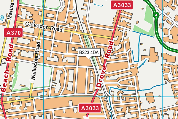 BS23 4DA map - OS VectorMap District (Ordnance Survey)