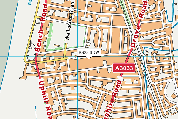 BS23 4DW map - OS VectorMap District (Ordnance Survey)