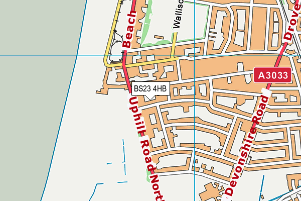 BS23 4HB map - OS VectorMap District (Ordnance Survey)
