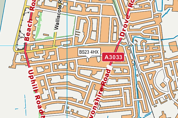 BS23 4HX map - OS VectorMap District (Ordnance Survey)