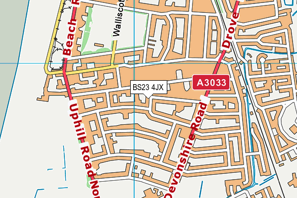 BS23 4JX map - OS VectorMap District (Ordnance Survey)