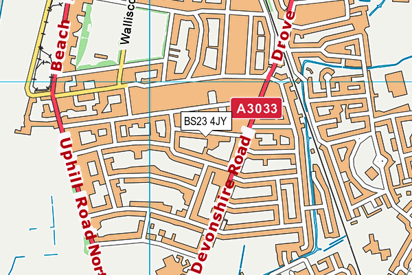 BS23 4JY map - OS VectorMap District (Ordnance Survey)
