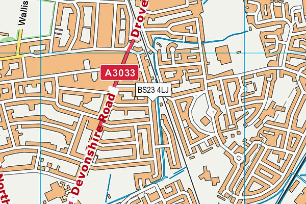BS23 4LJ map - OS VectorMap District (Ordnance Survey)
