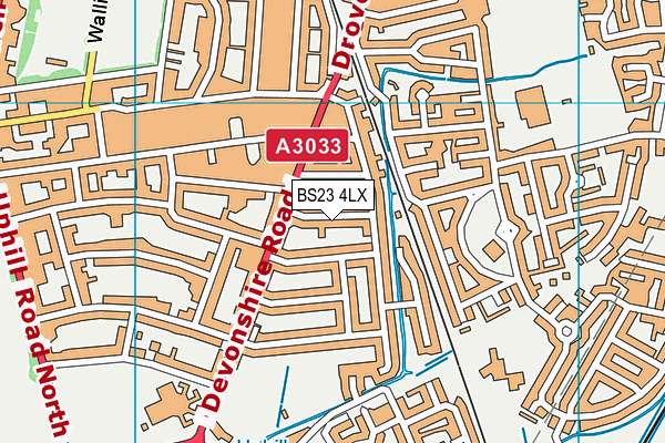 BS23 4LX map - OS VectorMap District (Ordnance Survey)