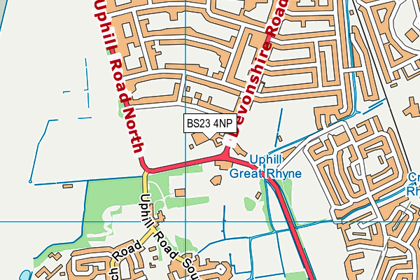 Broadoak Academy map (BS23 4NP) - OS VectorMap District (Ordnance Survey)