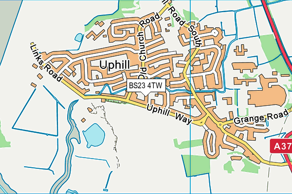 BS23 4TW map - OS VectorMap District (Ordnance Survey)
