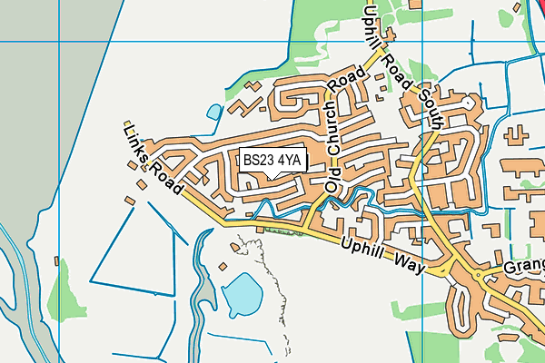 BS23 4YA map - OS VectorMap District (Ordnance Survey)