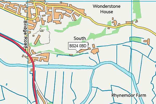 BS24 0BD map - OS VectorMap District (Ordnance Survey)