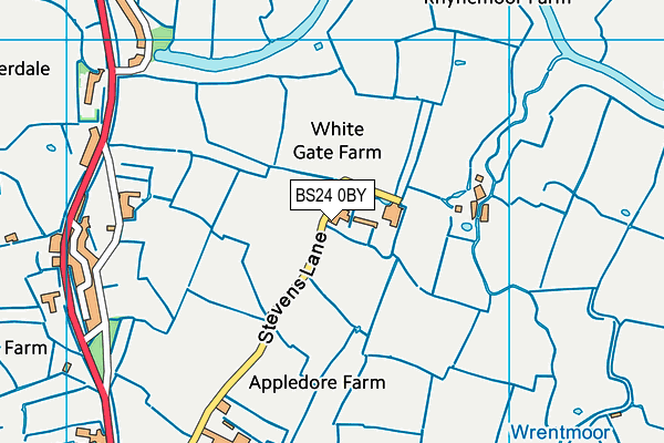 BS24 0BY map - OS VectorMap District (Ordnance Survey)