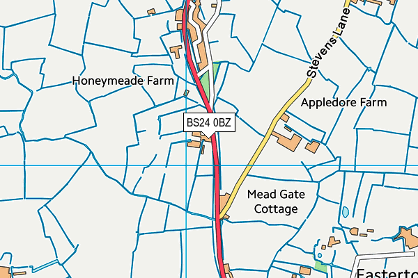 BS24 0BZ map - OS VectorMap District (Ordnance Survey)