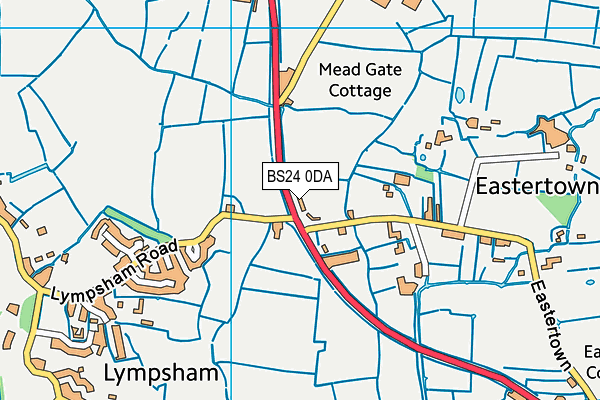 BS24 0DA map - OS VectorMap District (Ordnance Survey)