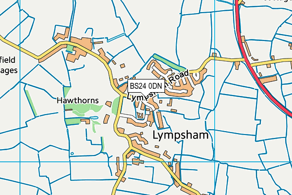 Lympsham Sports Club map (BS24 0DN) - OS VectorMap District (Ordnance Survey)