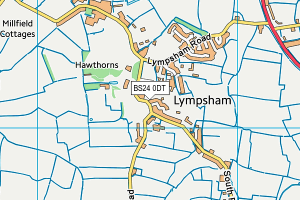 BS24 0DT map - OS VectorMap District (Ordnance Survey)