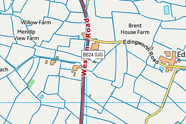 BS24 0JG map - OS VectorMap District (Ordnance Survey)