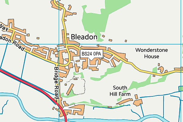 BS24 0PA map - OS VectorMap District (Ordnance Survey)