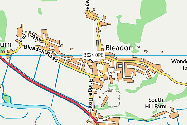 BS24 0PE map - OS VectorMap District (Ordnance Survey)