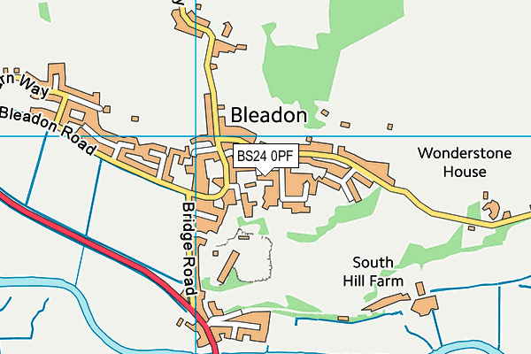 BS24 0PF map - OS VectorMap District (Ordnance Survey)