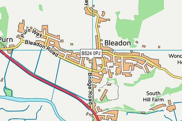 BS24 0PJ map - OS VectorMap District (Ordnance Survey)