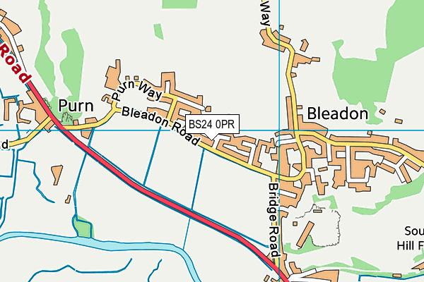 BS24 0PR map - OS VectorMap District (Ordnance Survey)