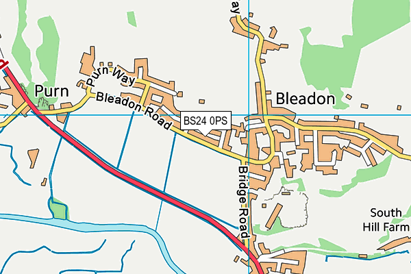 BS24 0PS map - OS VectorMap District (Ordnance Survey)