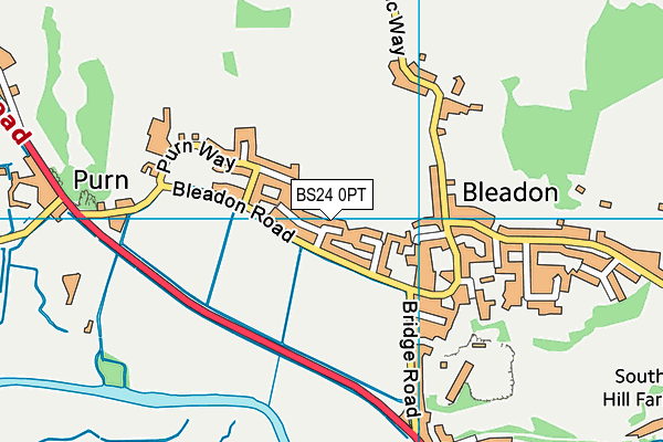 BS24 0PT map - OS VectorMap District (Ordnance Survey)