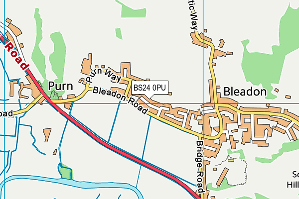 BS24 0PU map - OS VectorMap District (Ordnance Survey)