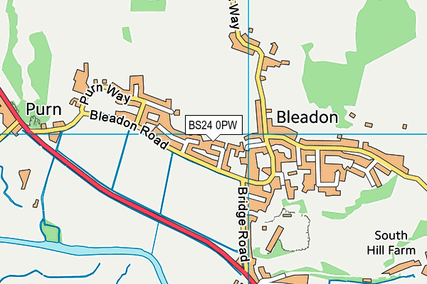 BS24 0PW map - OS VectorMap District (Ordnance Survey)