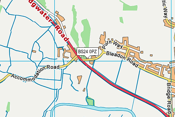 BS24 0PZ map - OS VectorMap District (Ordnance Survey)