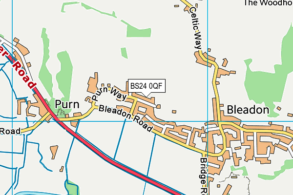 BS24 0QF map - OS VectorMap District (Ordnance Survey)
