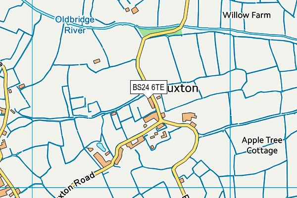 BS24 6TE map - OS VectorMap District (Ordnance Survey)